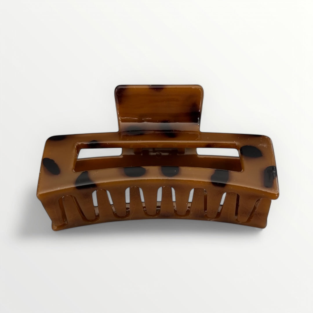 Brown Leopard Print Hair Claw Clip