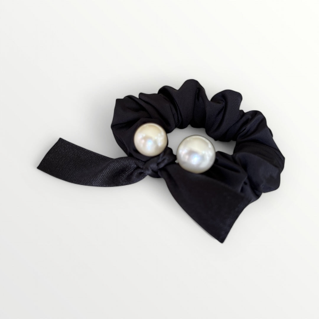 Black Scrunchie with pearls