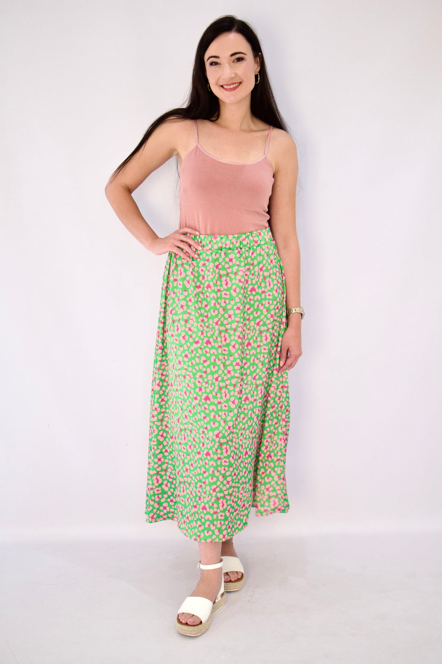 The Alara Skirt (Green Print)