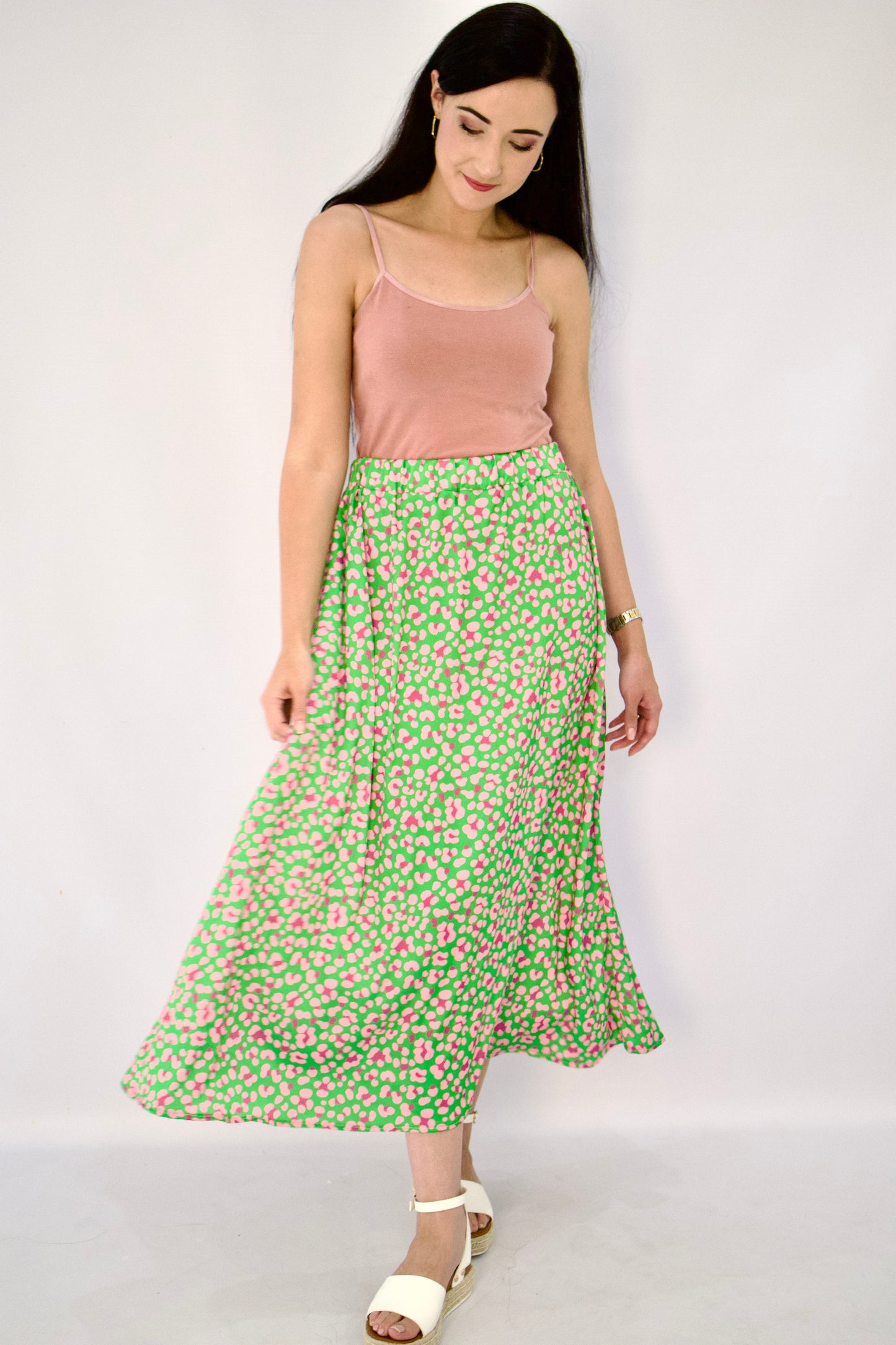 The Alara Skirt (Green Print)