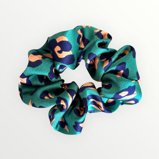 Blue Leopard Print Scrunchie